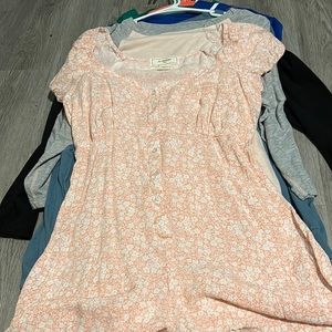 Pink and white flower romper